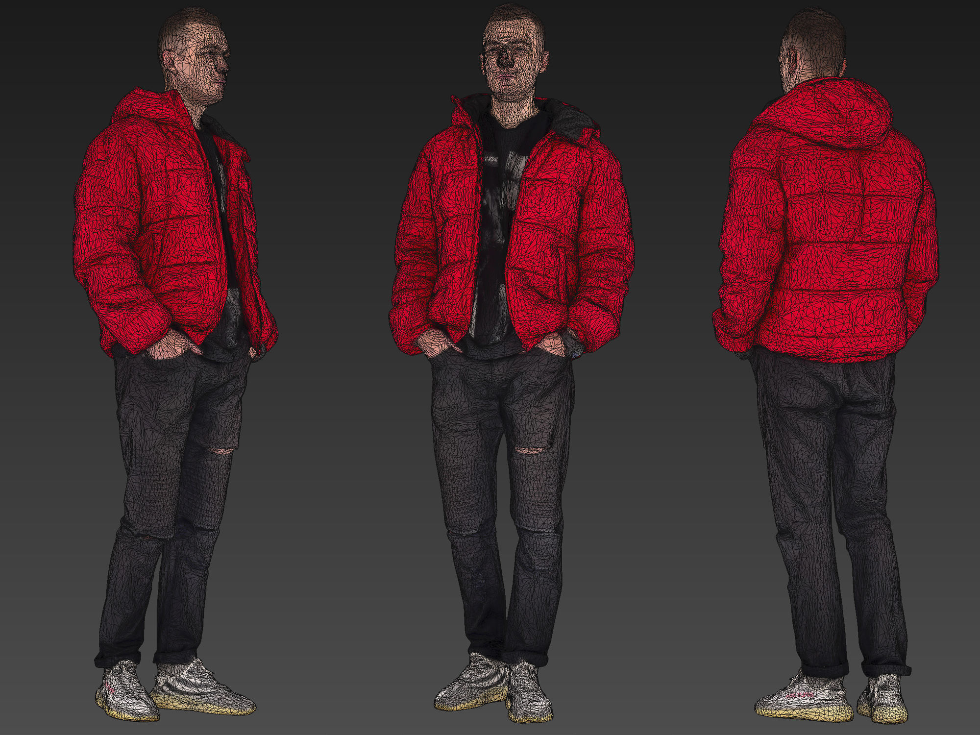 Handsome Guy in Jeans with Torn Knees 3D model_9