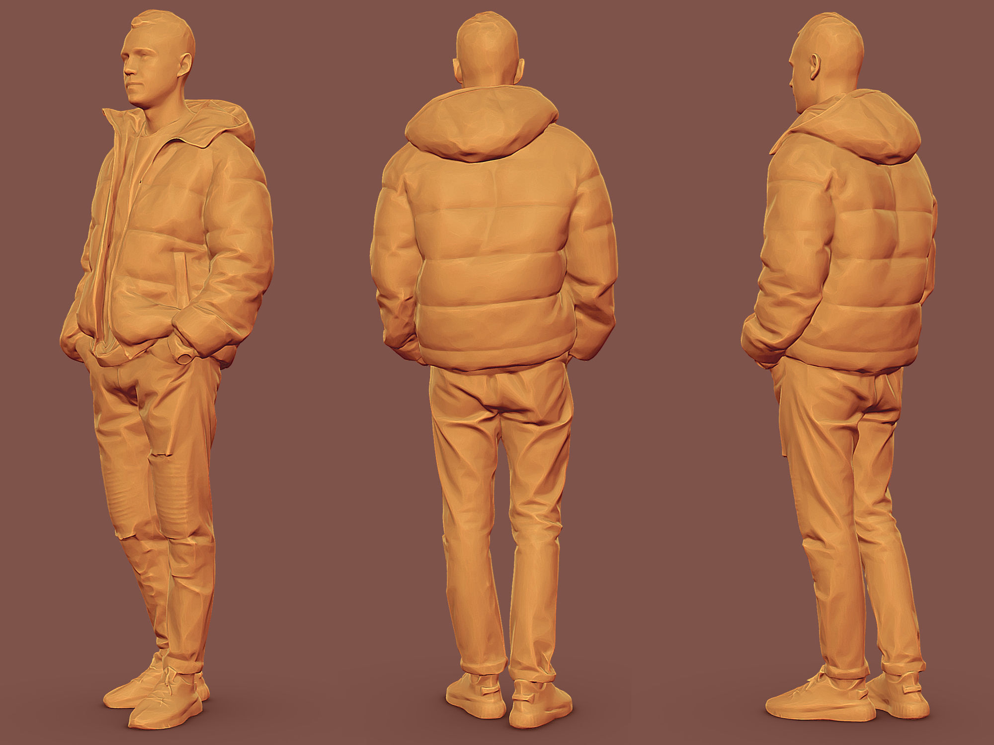 Handsome Guy in Jeans with Torn Knees 3D model_5