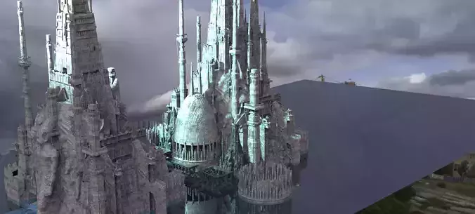 Ancient Alien Future City Tempels City Kit bash 3D model