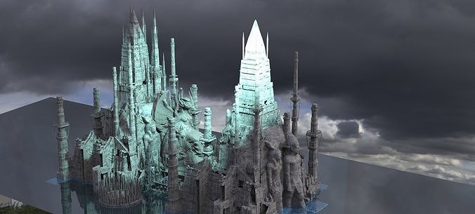 Ancient Scifi Temples  Nile City Kit bash 3D model