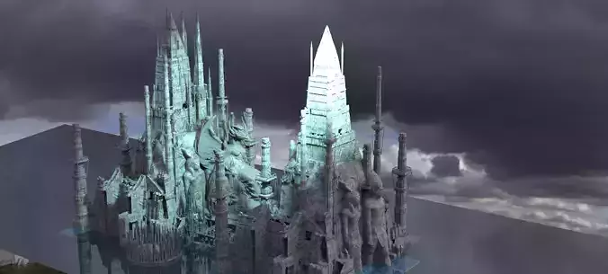 Ancient Scifi Temples  Nile City Kit bash 3D model