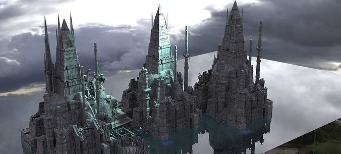 Sci fi structures Future City 3D model