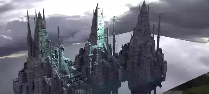 Sci fi structures Future City 3D model