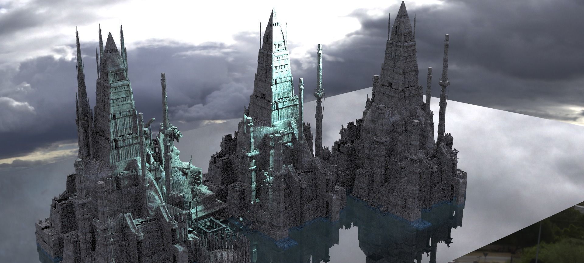 Sci fi structures Future City 3D model_1