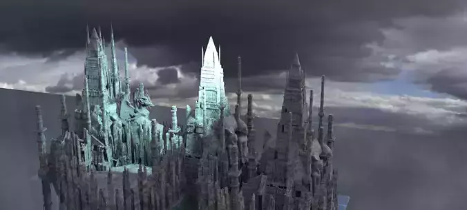 Ancient Alien Gods kit bash winter city 3D model