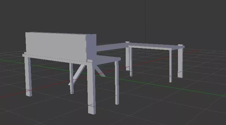 Desk With Two Cubbies Free low-poly 3D model