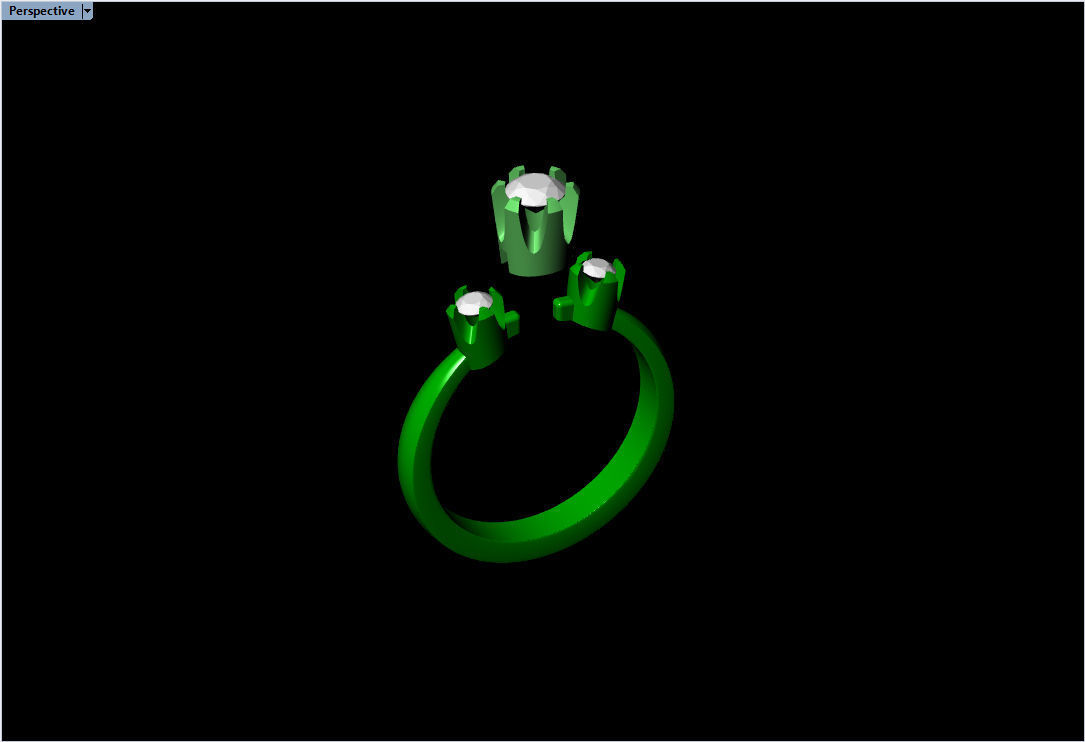 Solitaire rings in 5 styles and 11 sizes 3D print model_26