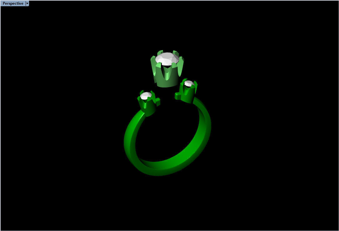 Solitaire rings in 5 styles and 11 sizes 3D print model_12