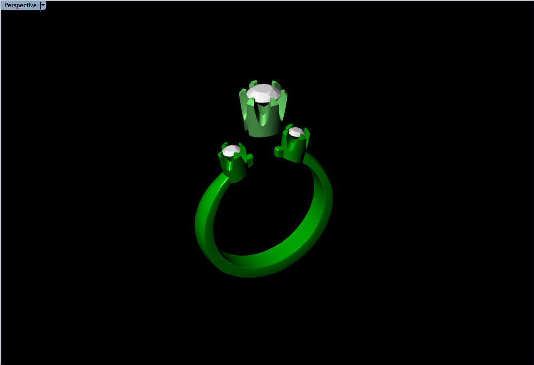 Solitaire rings in 5 styles and 11 sizes 3D print model_19