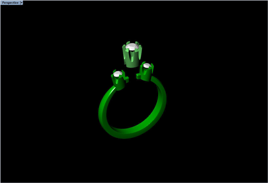 Solitaire rings in 5 styles and 11 sizes 3D print model_33