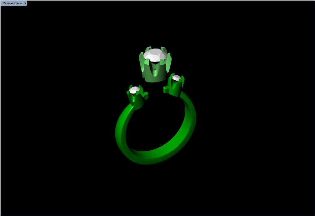 Solitaire rings in 5 styles and 11 sizes 3D print model_5