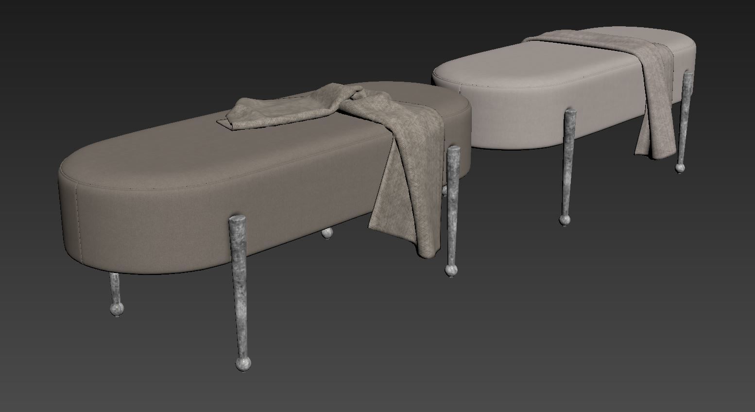 Gia velvet Bench by Meridian Furniture 3D model_6