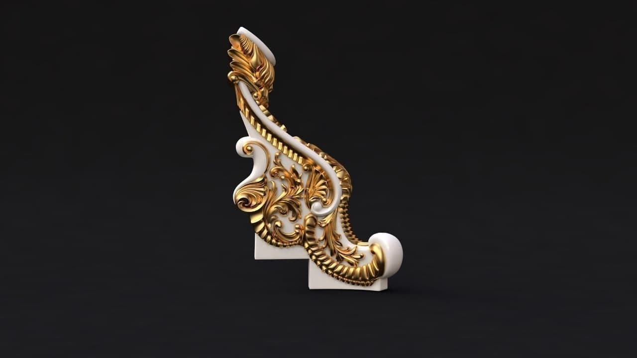 baluster golden dragon 3D model_1