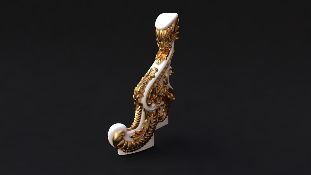 baluster golden dragon 3D model_2