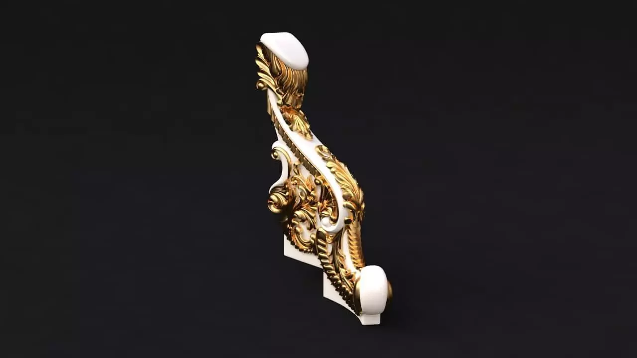 baluster golden dragon 3D model_0