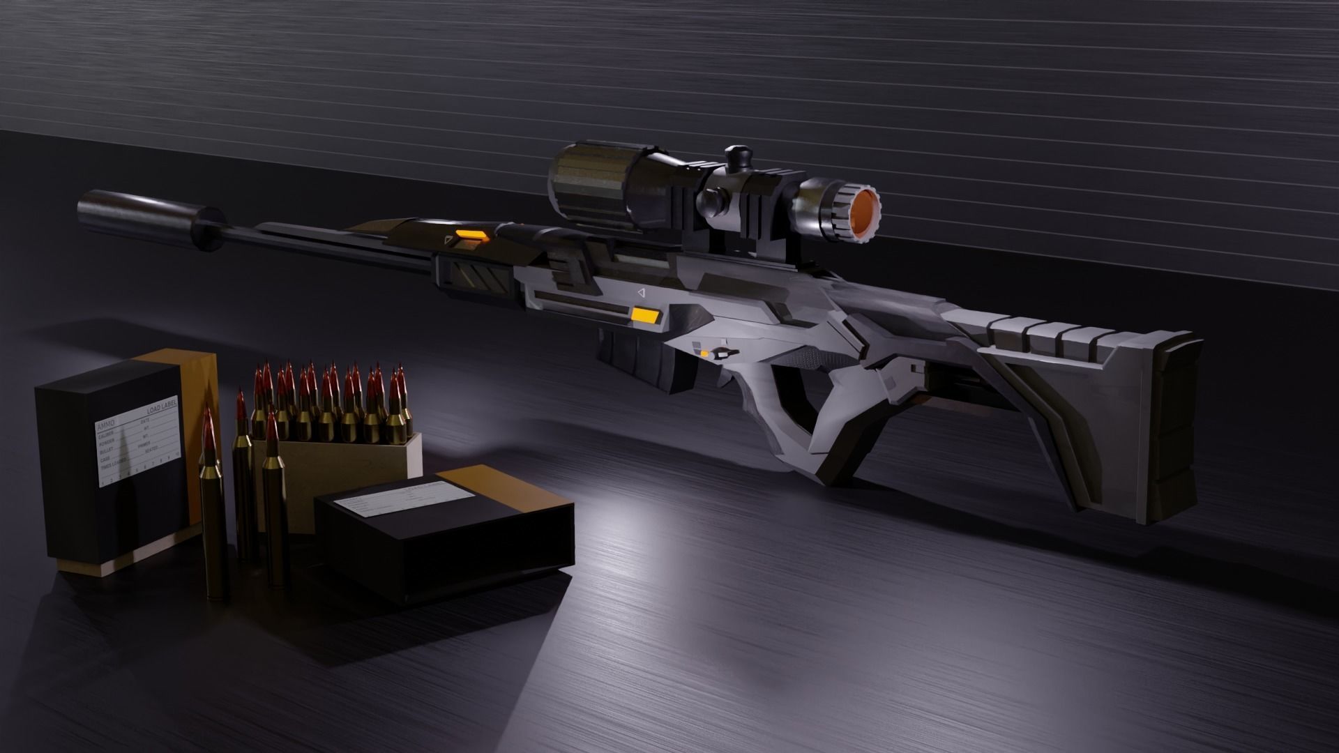 Futuristic Cyberpunk Weapons Pack 3D model_5