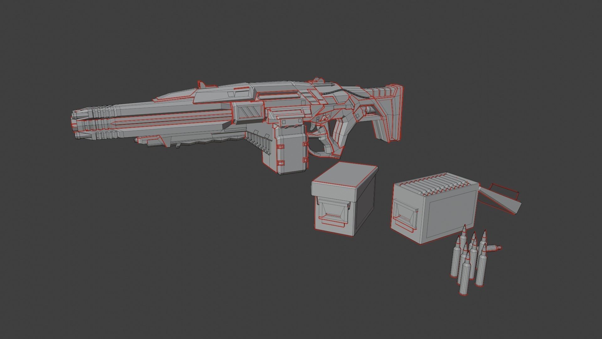 Futuristic Cyberpunk Weapons Pack 3D model_2