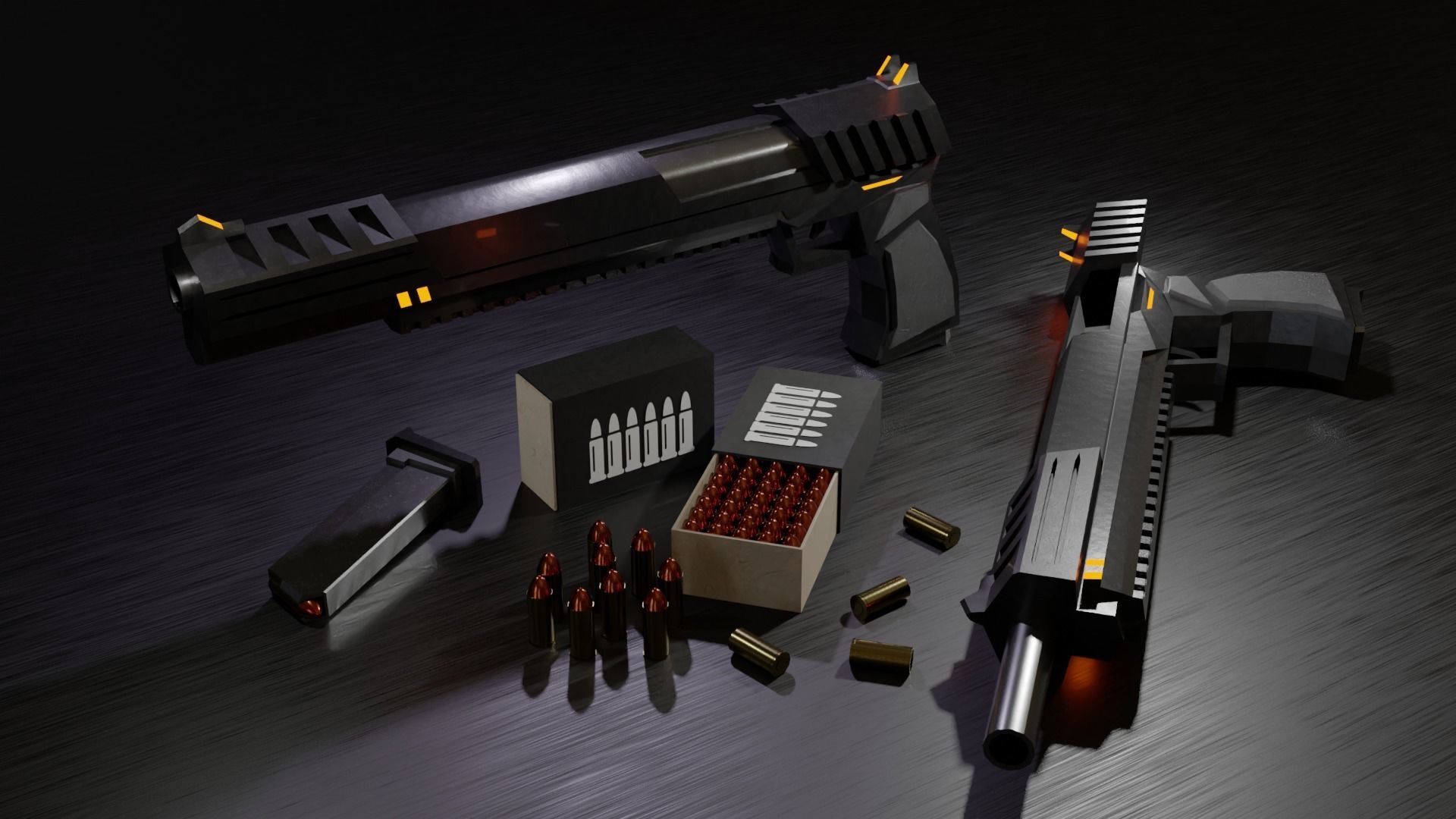 Futuristic Cyberpunk Weapons Pack 3D model_3