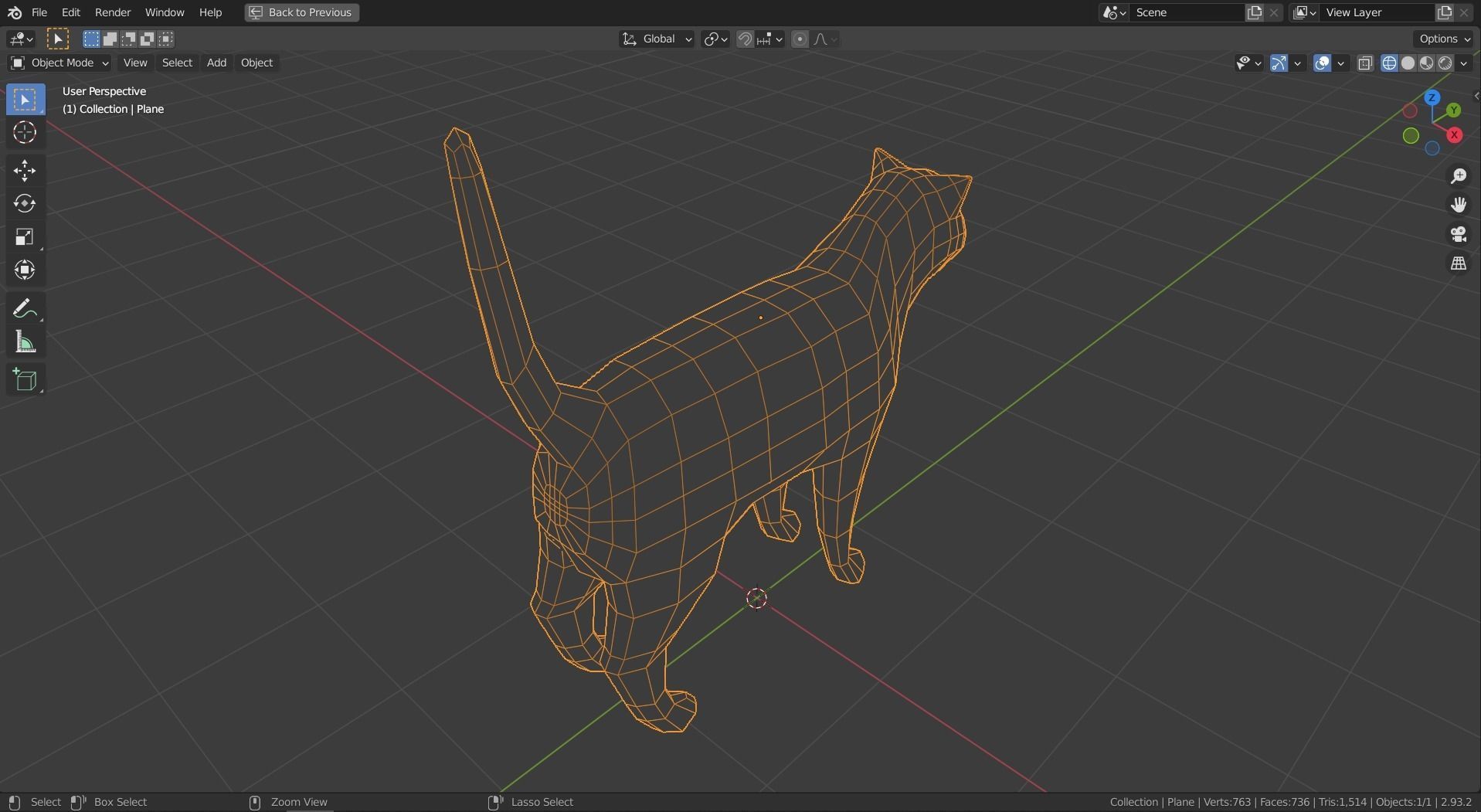 Low-poly Cat Low-poly 3D model_7
