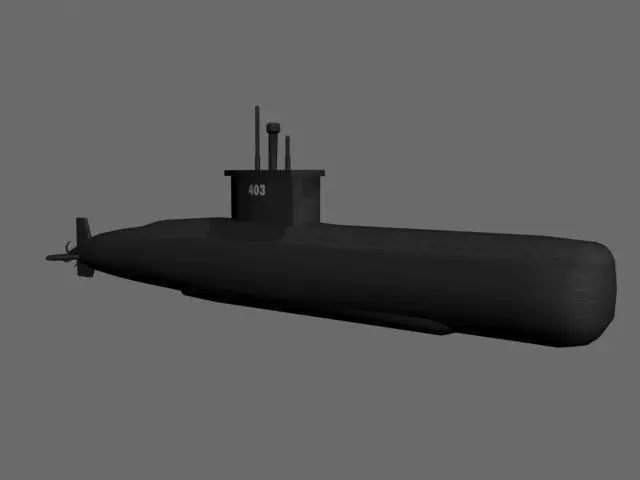 Low Polygon Indonesian Submarine Free low-poly 3D model