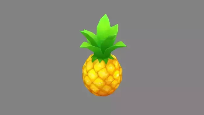 Cartoon pineapple Low-poly 3D model