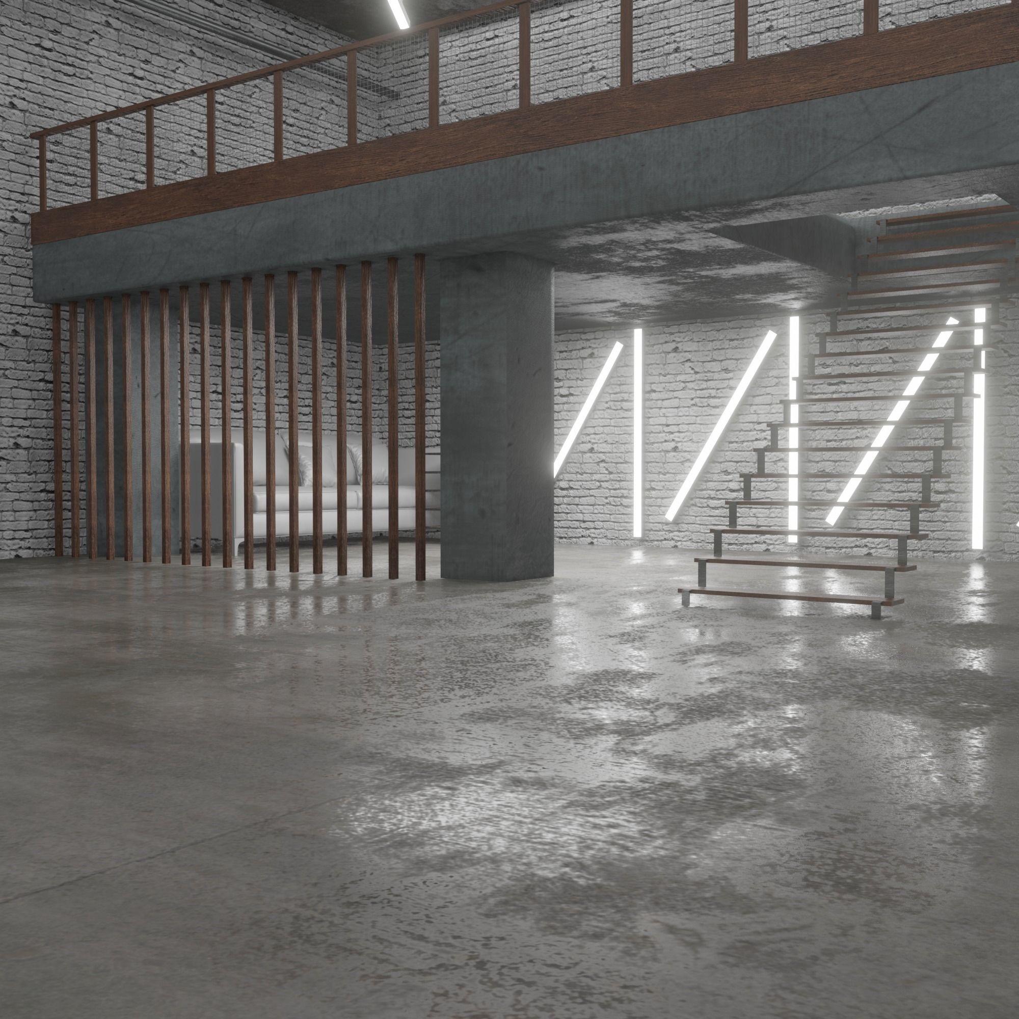 Warehouse loft 3D model_4