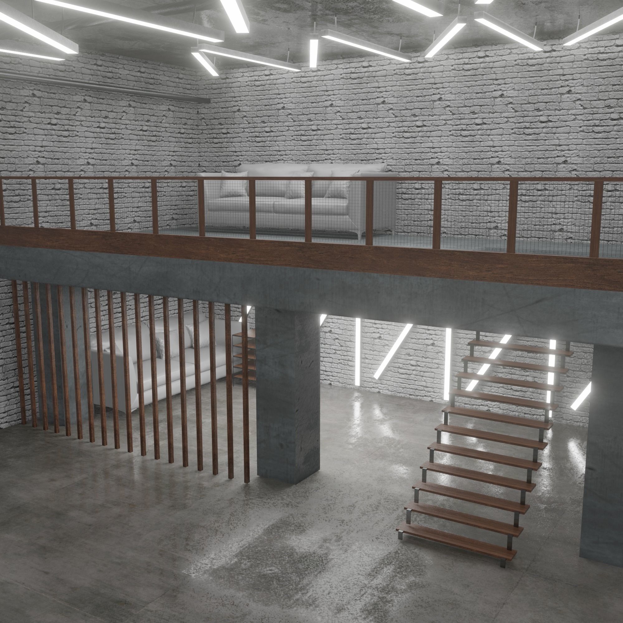 Warehouse loft 3D model_1