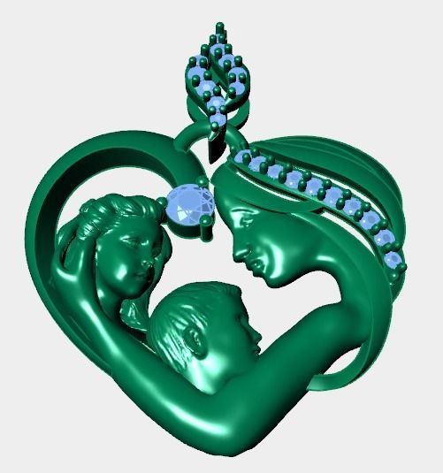 mother pendant 3D print model_23