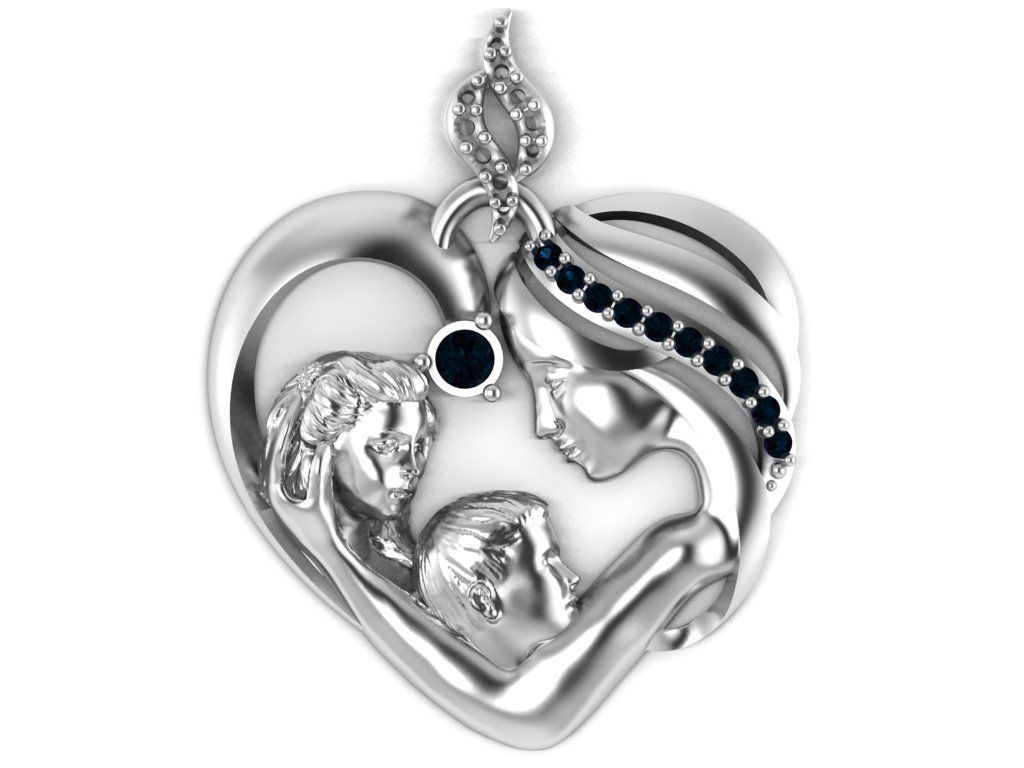 mother pendant 3D print model_8