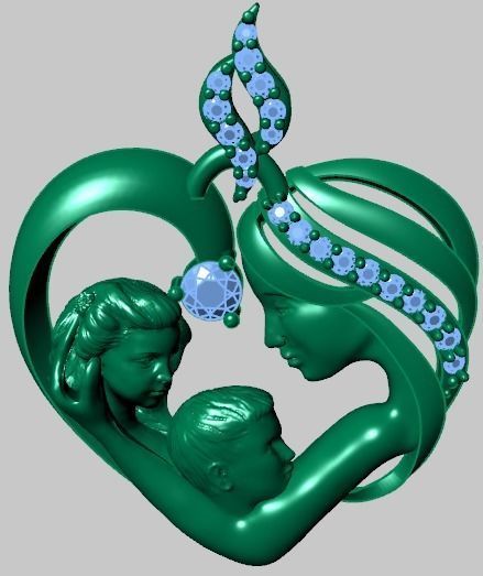 mother pendant 3D print model_27