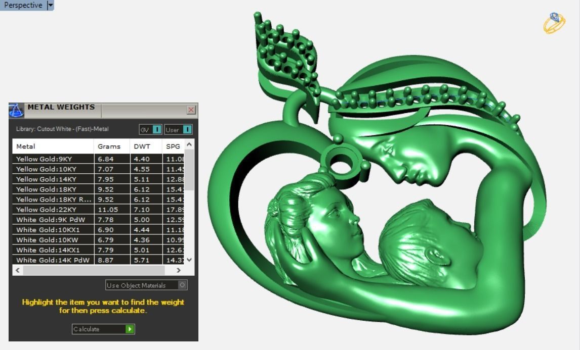 mother pendant 3D print model_11