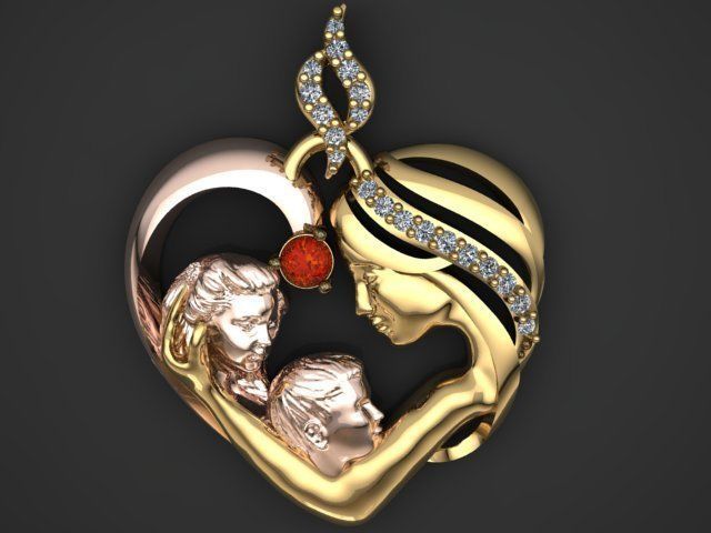 mother pendant 3D print model_30