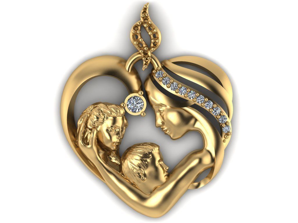 mother pendant 3D print model_1