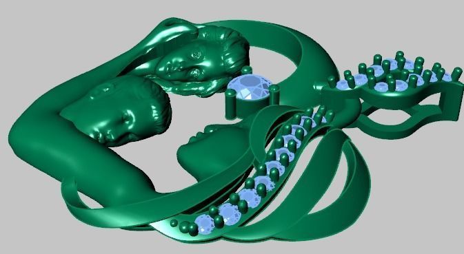 mother pendant 3D print model_25