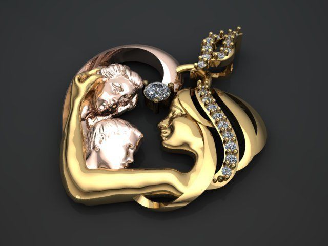 mother pendant 3D print model_17