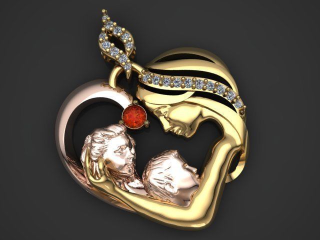 mother pendant 3D print model_22
