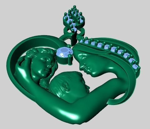 mother pendant 3D print model_18