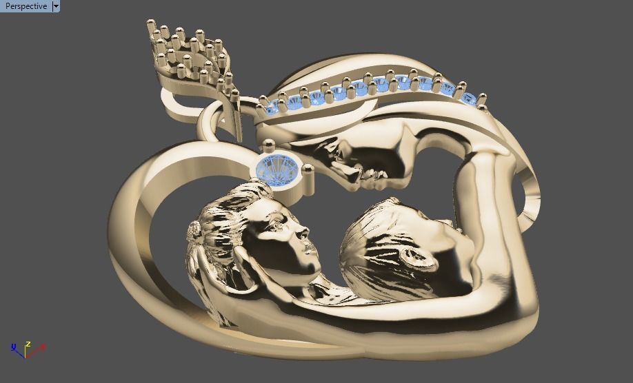 mother pendant 3D print model_16