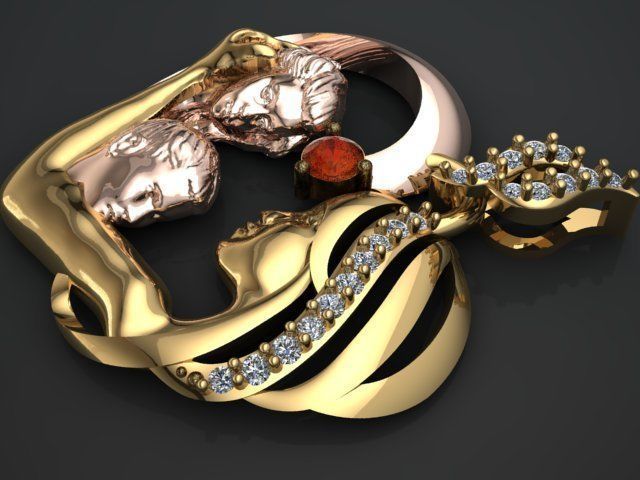 mother pendant 3D print model_28