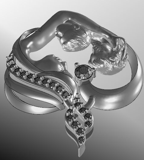 mother pendant 3D print model_6