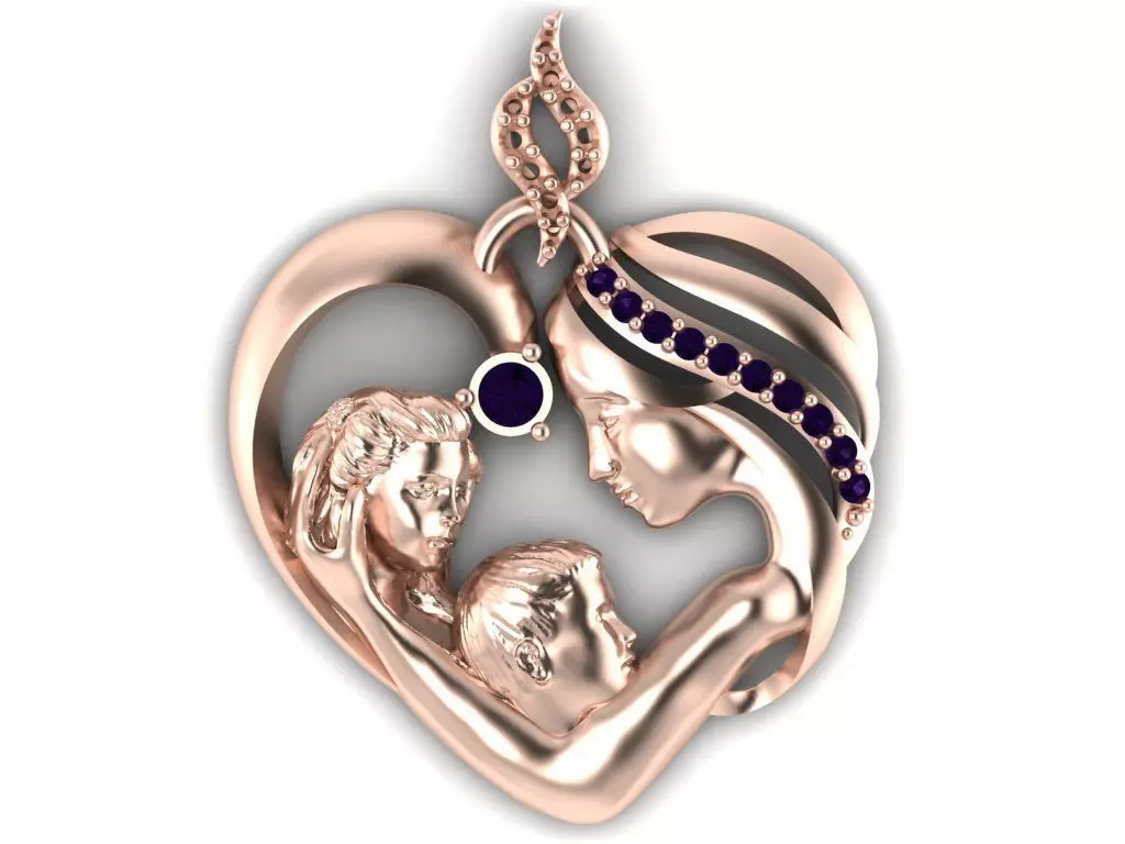 mother pendant 3D print model_0