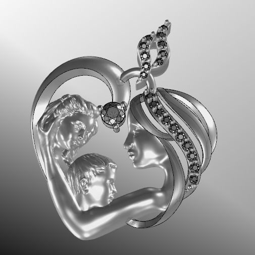 mother pendant 3D print model_29