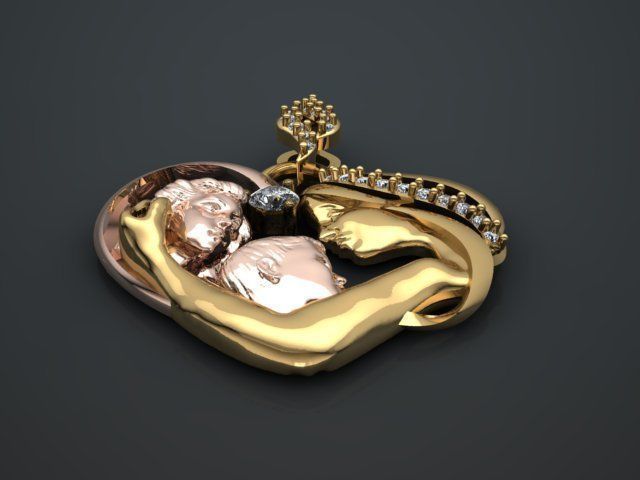 mother pendant 3D print model_19