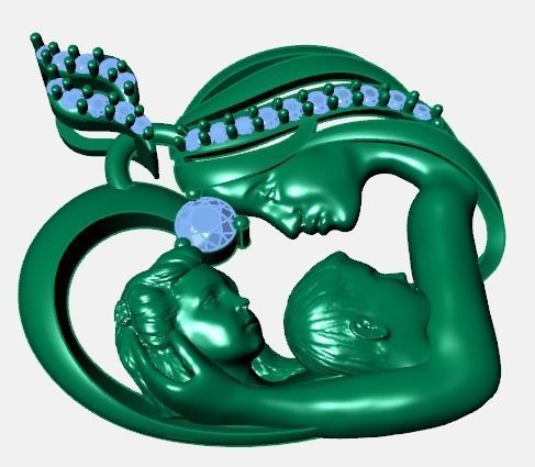 mother pendant 3D print model_20