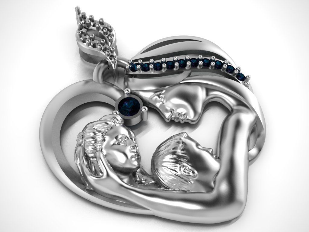 mother pendant 3D print model_7