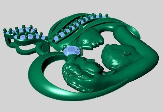 mother pendant 3D print model_21