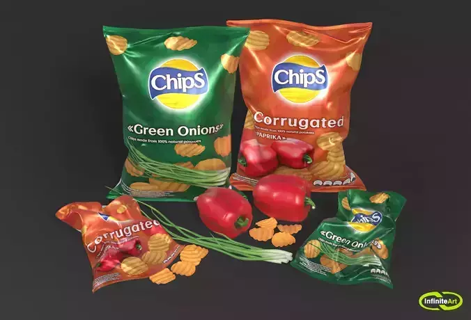 Packaging of chips 3D model