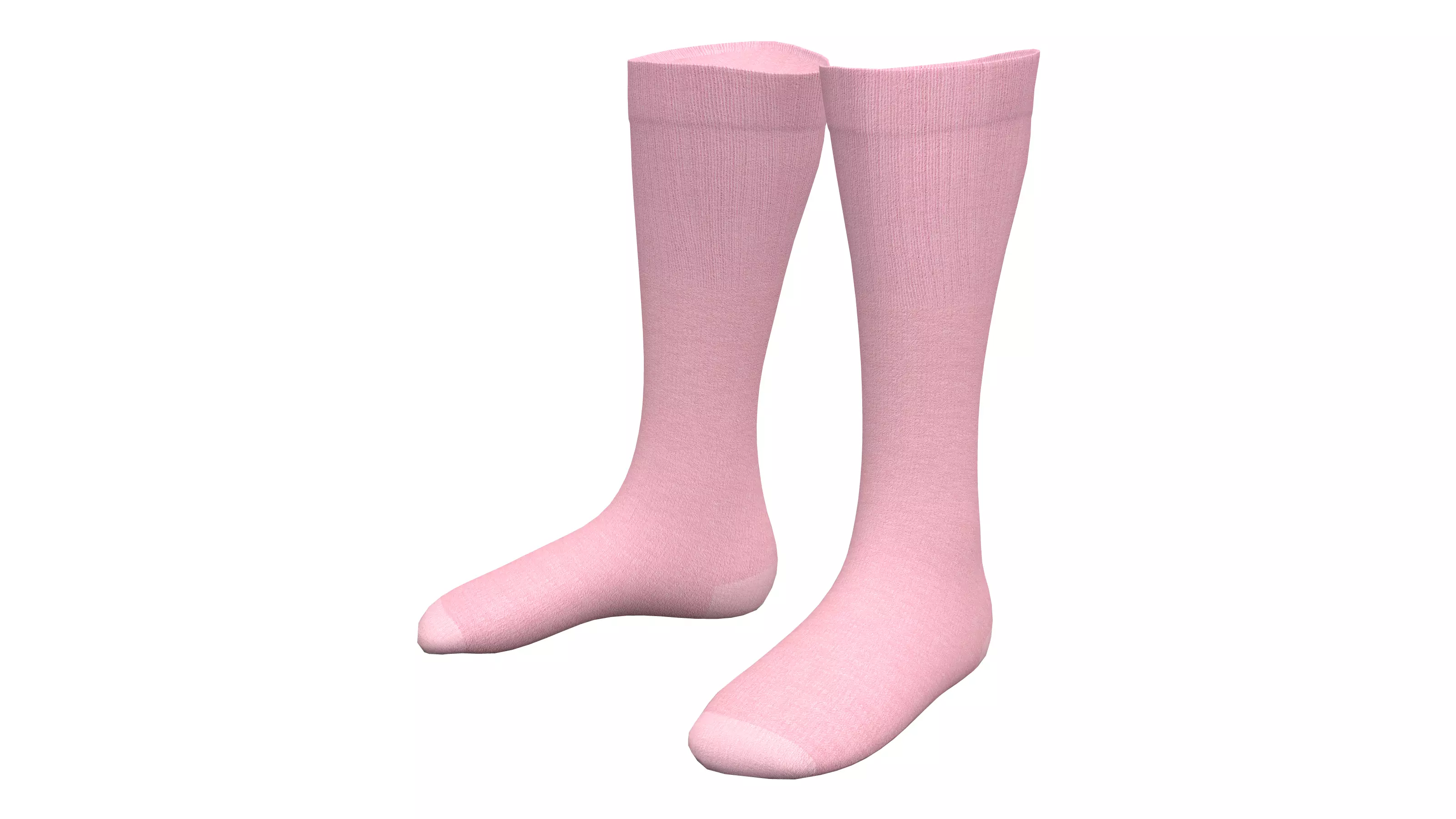 Flat Mid Calf Socks Low-poly 3D model