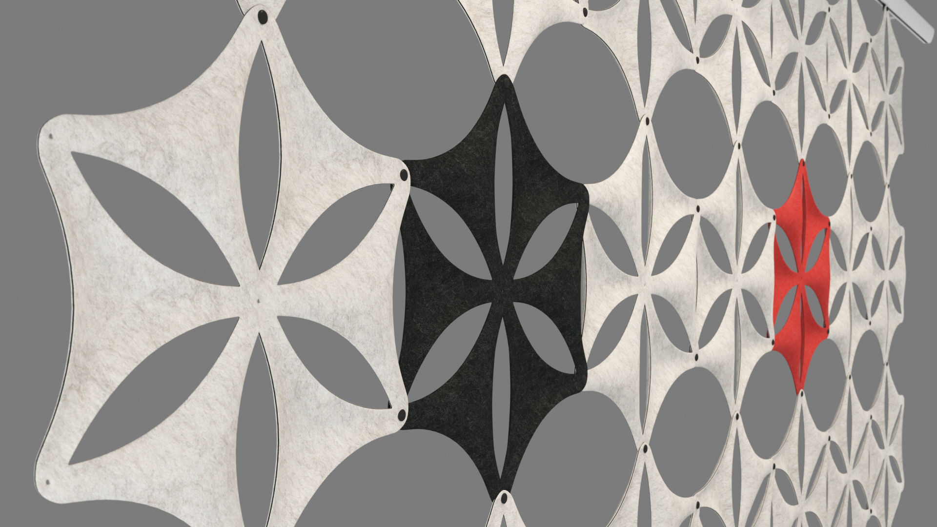 Airflake wall in office with geometric patterns 3D model_16