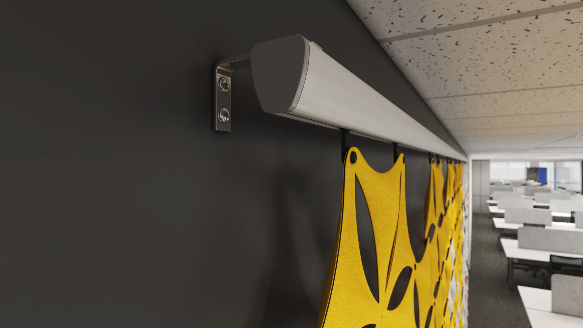 Airflake wall in office with geometric patterns 3D model_11